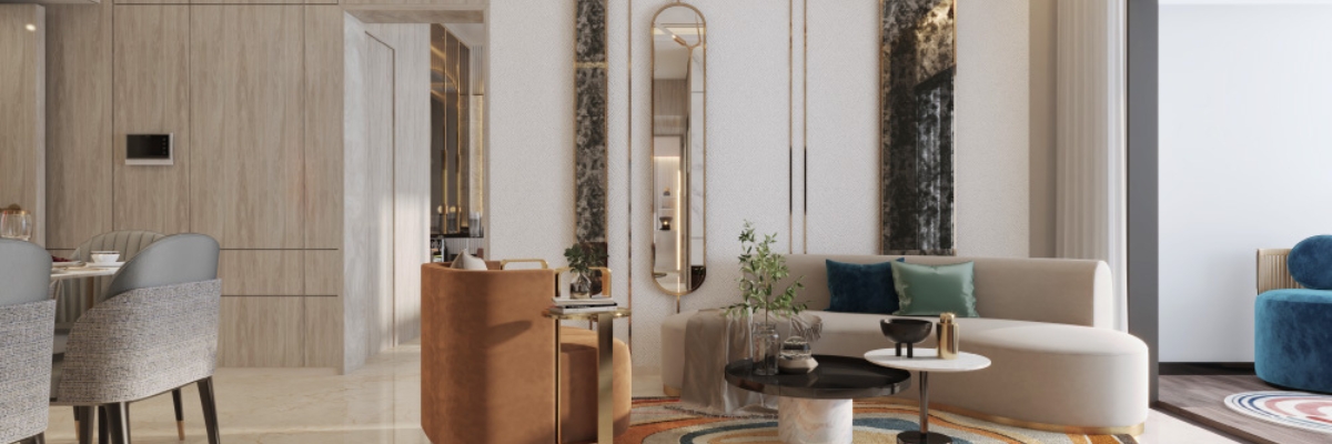 Modern kitchen and dining area in Lodha Estilo 4.5 BHK flat Kharadi – Property Solutions Pune