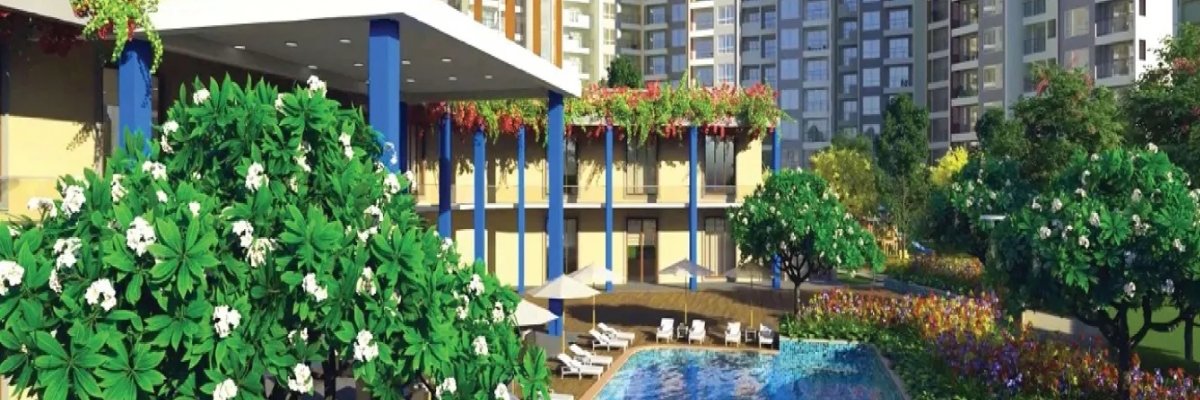 Exterior view of Lodha Estilo premium residential tower with 4.5 BHK flats for sale in Kharadi