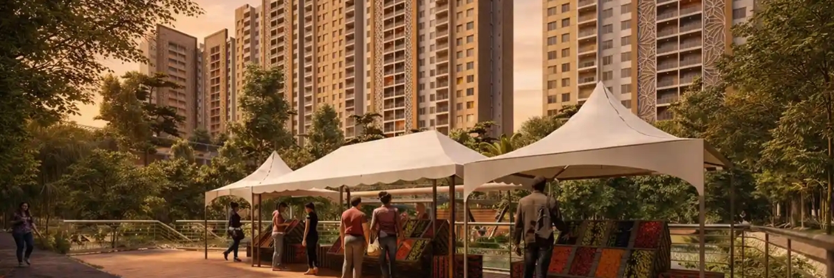 Modern 2BHK master bedroom Kohinoor Kaleido Kharadi Pune premium flats Property Solutions